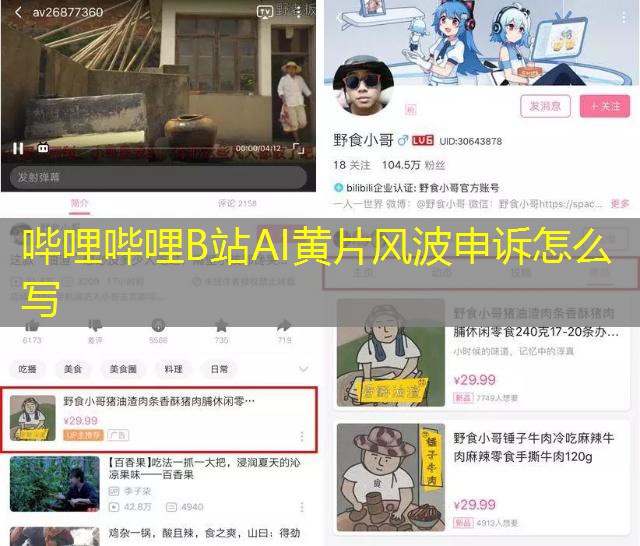 哔哩哔哩B站AI黄片风波申诉怎么写