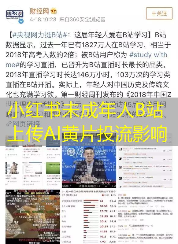 小红书未成年人B站上传AI黄片投流影响
