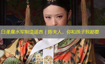白柔雇水军制造谣言｜陈夫人，你和孩子我都要